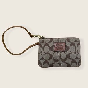 COACH Brown Logo Wristlet